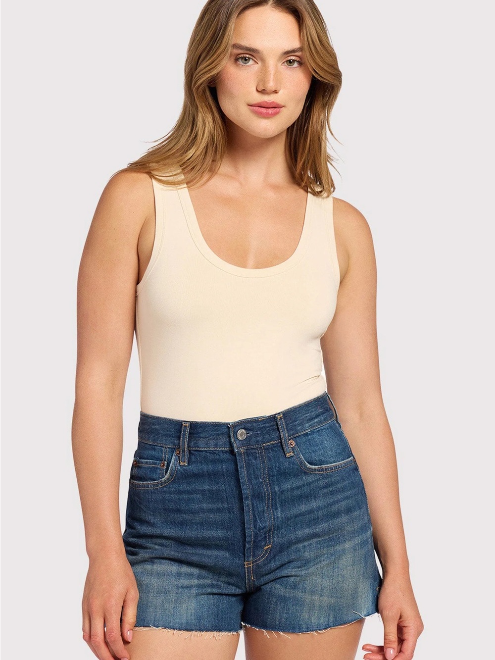 Like New Nuuds Bone (Light Tan) Thong Bodysuit